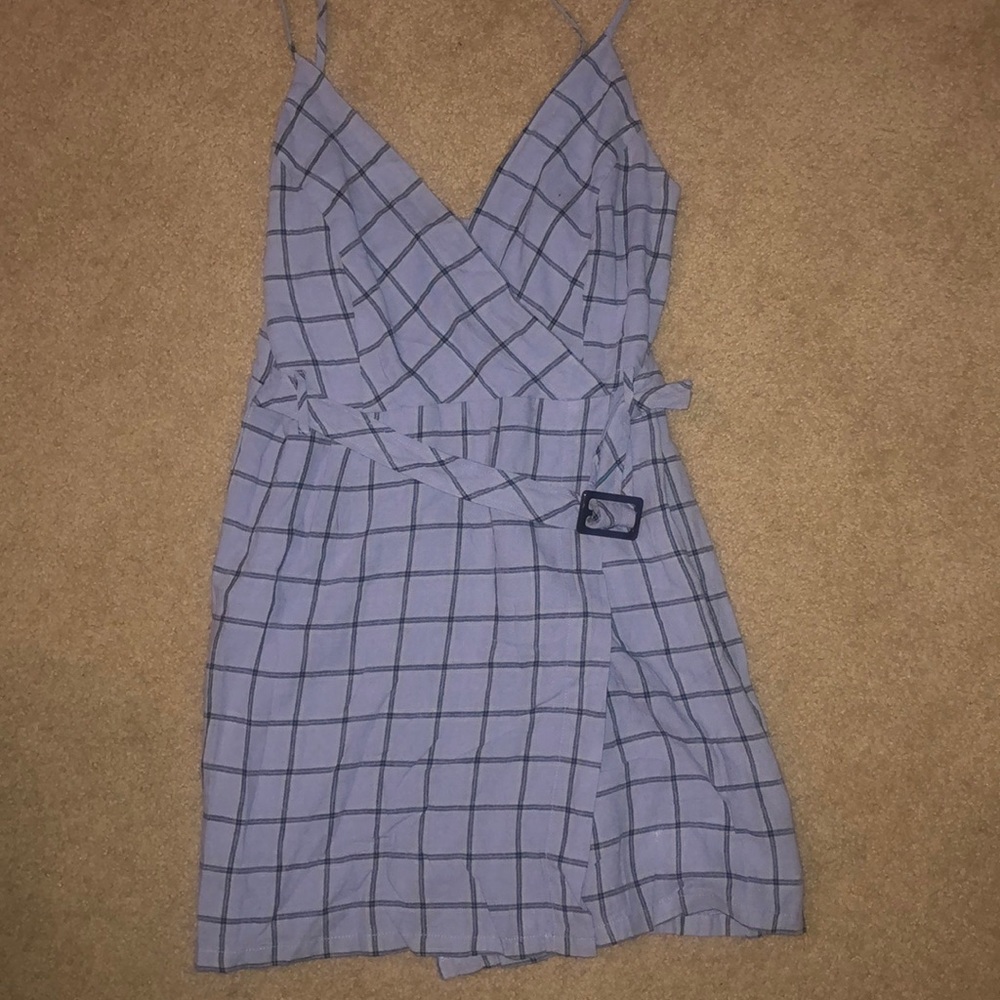 Urban Outfitters Amanda Linen Belted Wrap Dress